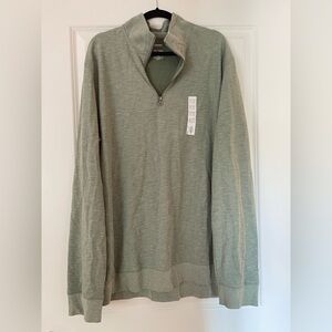 Sonoma Men's Green Half/Neck Zip-Up Sweater